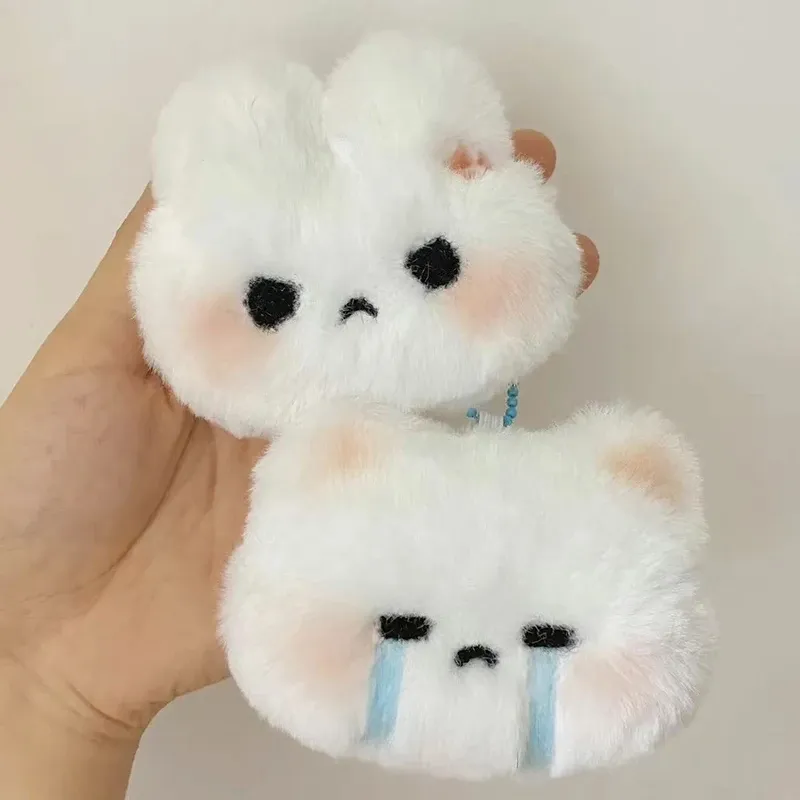 Portachiavi a forma di coniglio di peluche, dolce e carino, con ciondolo per borsa, accessorio per portachiavi da auto, per donne e coppie, stile kawaii._voghion.com