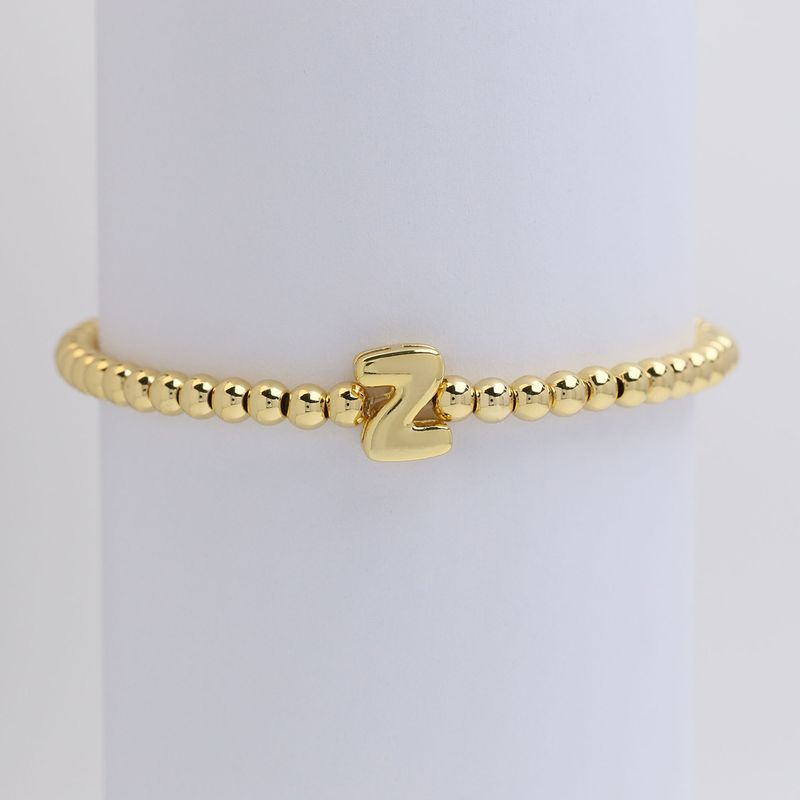 Copper Beaded Plating Letter Bracelets_voghion.com