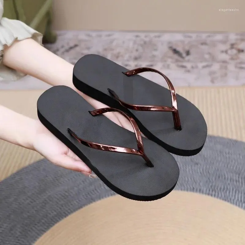 Ciabatte da spiaggia con cinturino sottile infradito alla moda semplici da donna, da interno e da casa, da esterno, antiscivolo in PU_voghion.com