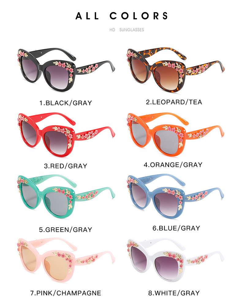 Baroque Modern Vintage Cat Eye Sunglasses Women Designer Sun Glasses Fashion Pink Shades Female Flower Decoration_voghion.com