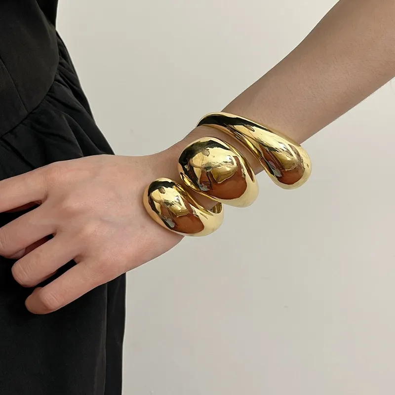 Bangle Draweye Irregular Geometric Bracelet For Women Vintage Hiphop Punk Style Bangles Jewelry Exaggerated Simple_voghion.com