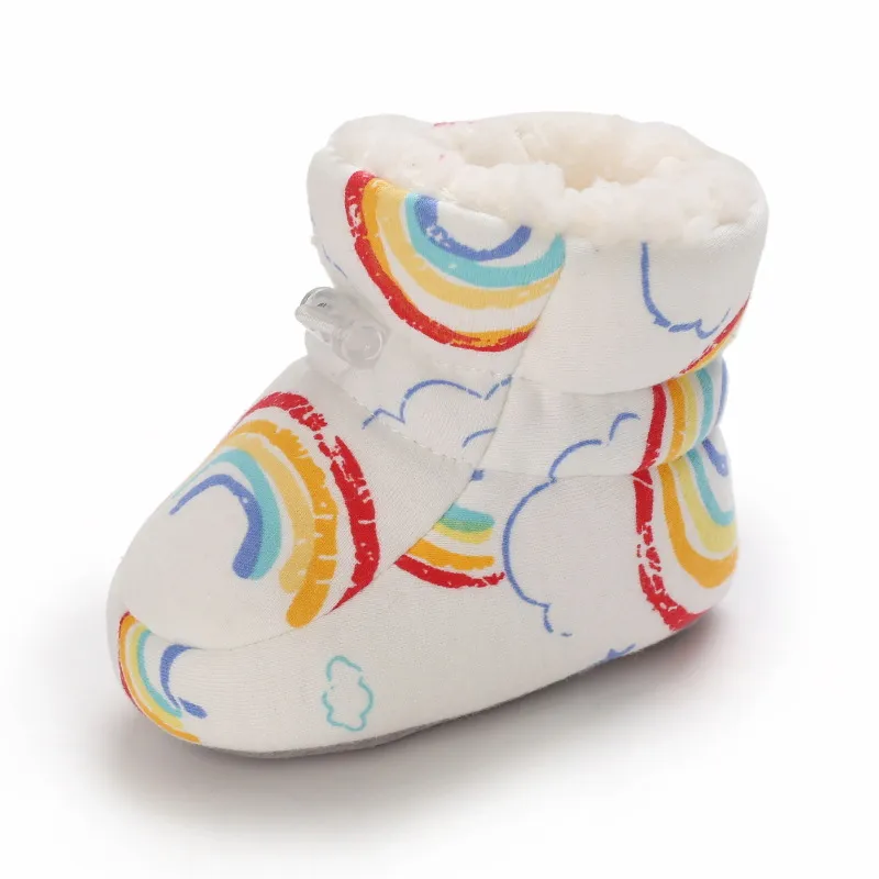 Bebê antiderrapante recém-nascido criança sapatos inverno infantil enfant algodão neve multicolorido desenho animado pequeno cutefeet crianças botas 0-18_voghion.com