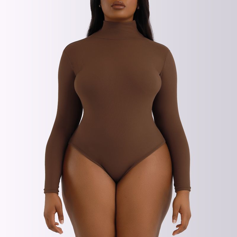 Tuta a maniche lunghe con collo alto e fondo a camicia da donna autunno e inverno_voghion.com