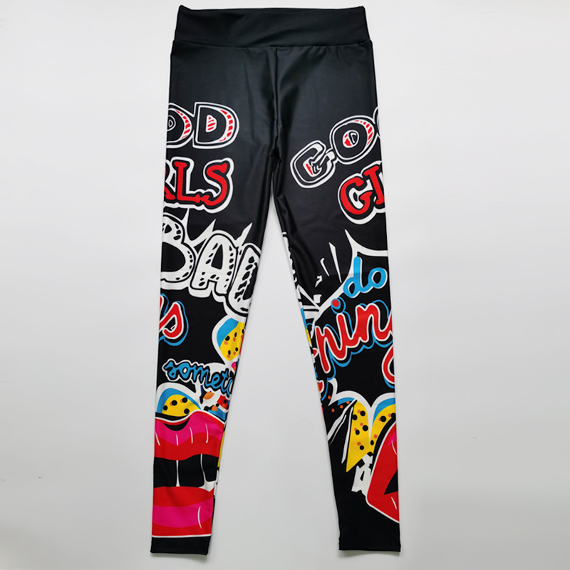 Damen-Fitness-Leggings, hochelastisch, schweißabsorbierend, digital bedruckt, GIRLS-Leggings, hohe Taille, schlanke Yogahosen-Leggings_voghion.com