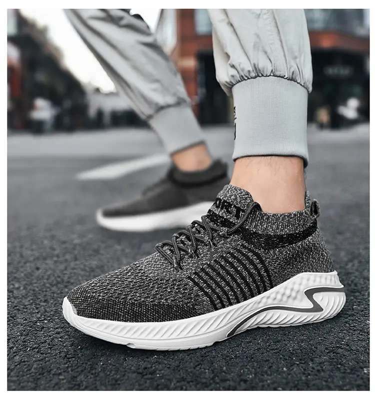 New Couple Shoes Walking Running Shoes Flying Weaving U + MD Sole Large Size 36-45_voghion.com