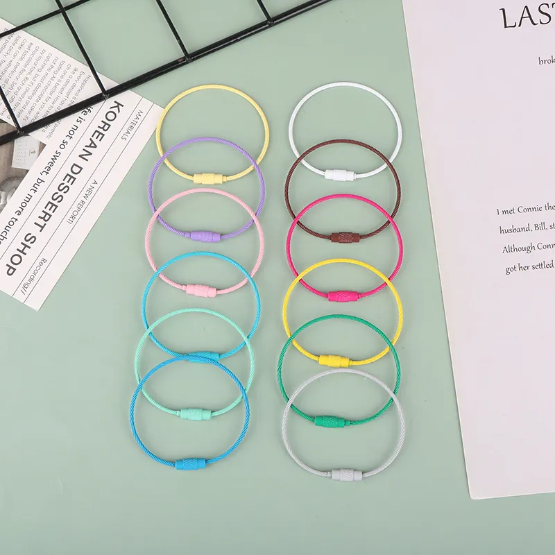 10 pezzi di lunghezza casuale 15 cm portachiavi in acciaio portachiavi etichetta grande anelli per chiavi_voghion.com