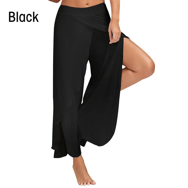 Pantalones de yoga holgados con cintura elástica para mujer, pantalón harén ligero y transpirable con pierna abierta, muy vendido_voghion.com