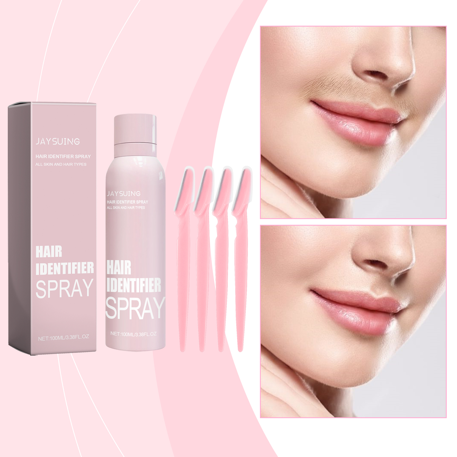 Jaysuing Facial Hair Removal Spray, Easily Softens Hair Facial Cleansing And Gentle Hair Removal Spray_voghion.com