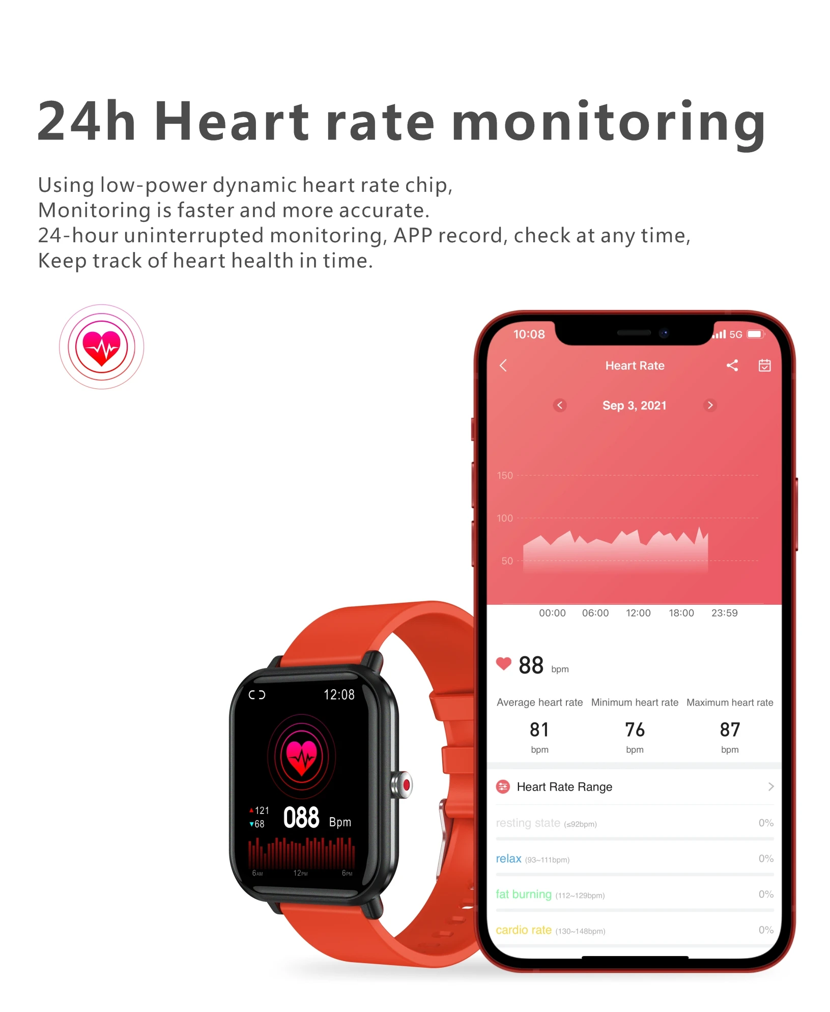 SmartWatch, Fitness Tracker with 24 Sports Modes, Monitor Step Calorie Counter, 1.7" Touch screen Smartwatch Fitness Watch for Android iPhone_voghion.com
