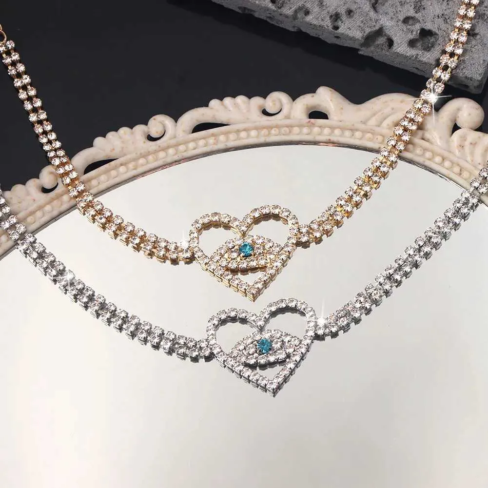 Enkelbandjes Flatfoosie Fashion Evil Eye Crystal Ketting Dames Goud Sier Water Diamant Tennis Enkelband Blotevoetenketting_voghion.com