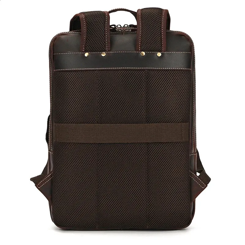 Mochila para portátil de 14" y 15,9" de piel auténtica para hombre, de piel de Caballo Loco, 240902_voghion.com