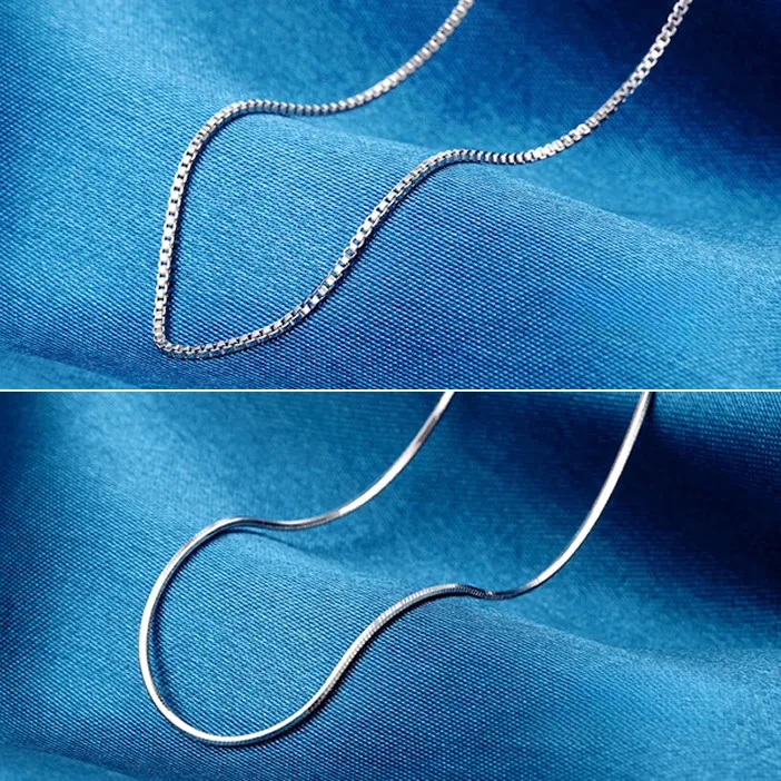 S Silber Überzogene Halsketten Ketten Für Frauen Kurze Choker Schlange O Kreuz Waterwave Box Star Shine Halskette Link Kette DIY_voghion.com