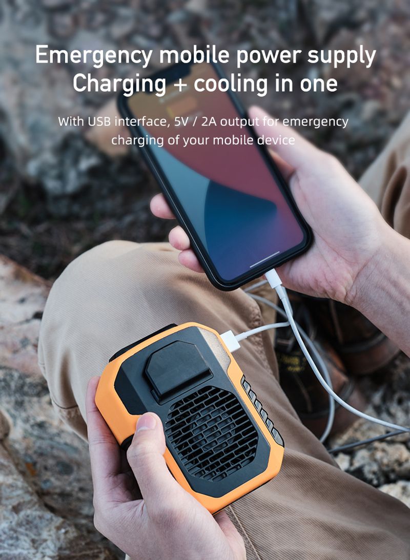 Jauns vēja jostasvietas āra usb lielas ietilpības pārnēsājams uzlādes bezlapu mazs piekarināms kakla ventilators_voghion.com