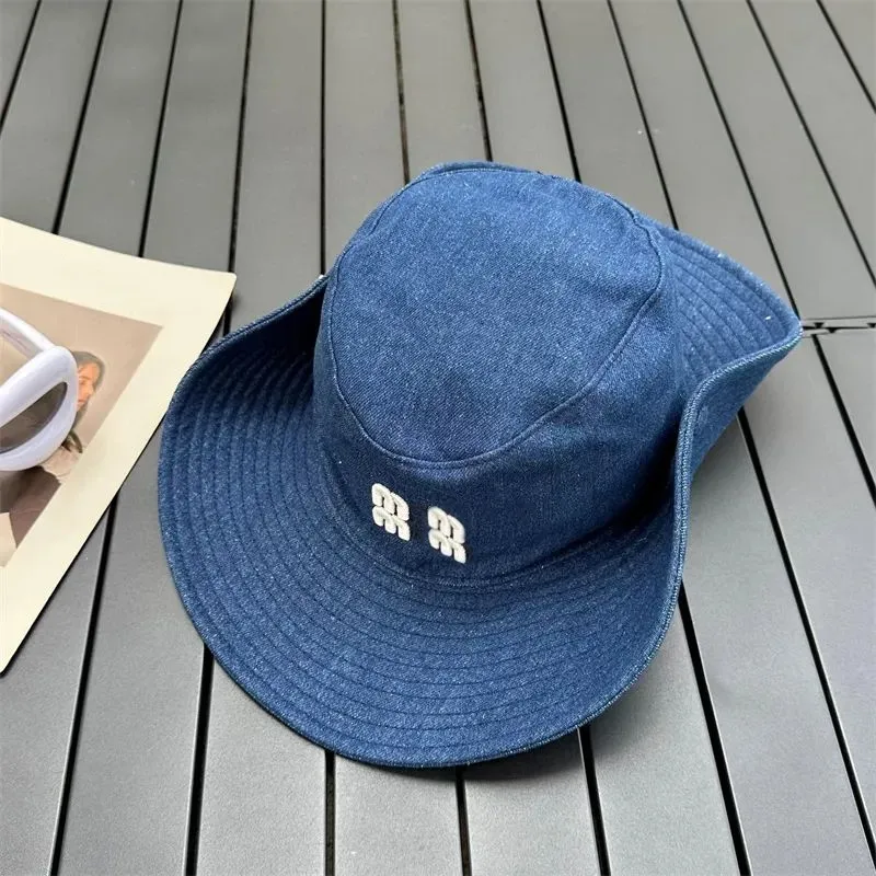 Foldable Hatwide Brim Hats Designer Women Visitor Travel Jeans Bucket Denim Fitted Flanging Bonnet Fisherman Mens Cowboy_voghion.com