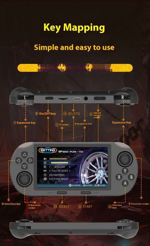 SF3000 Nostalgická arkádová ruční herní konzole GBA s bezdrátovým ovladačem pro dvojice_voghion.com