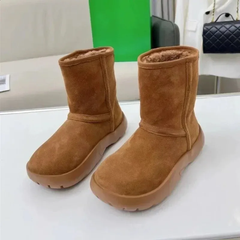 High Quality Ladies Shoes Slip-on Womens Fashion Short Plush Daily Women Round Toe Solid Snow Boots 240826_voghion.com