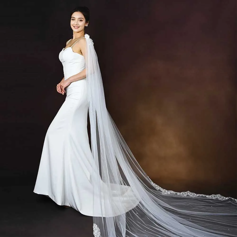 Hair Jewelry Womens Cape Bridal Veils Long Cathedral Style Cloak Slingback Wedding Dress Accessories For Shoulder Shawl_voghion.com