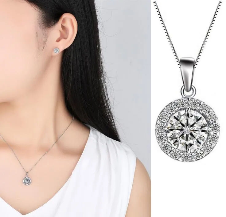 Designer Ohrstecker Anhänger Halsketten Große CZ Zirkon Diamant Ohrringe Ohrring Ohrringe Schmuck für Hochzeitsfeier_voghion.com