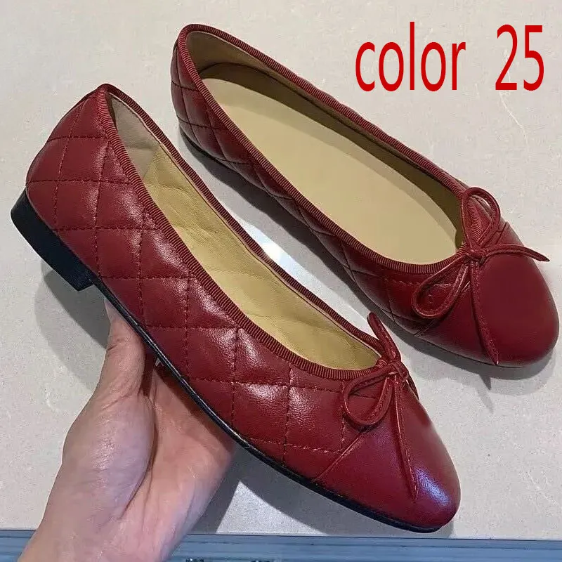 Kleid Damen Designer Ballettschuhe Damen Schuhe Frühling Herbst Neue Bogen Mode Flache Bootsschuh Dame Leder Lazy Dance_voghion.com