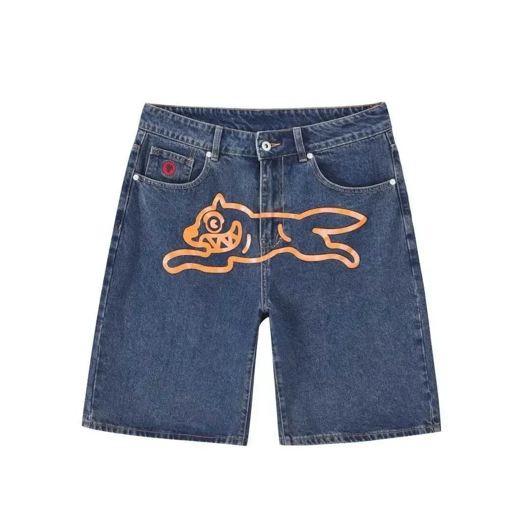 flying Dog Designer Billionaires Boys Club Black Jeans For Mens Fashion BBC Icecream Shorts Brand Denim Jean Man Short_voghion.com