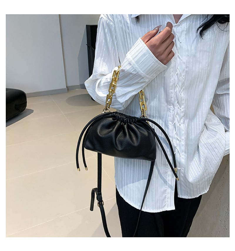 Koreanische Version der Mode-Beuteltasche 2024 neue Handtasche Litschi-Muster einfache Kette Umhängetasche Kind und_voghion.com