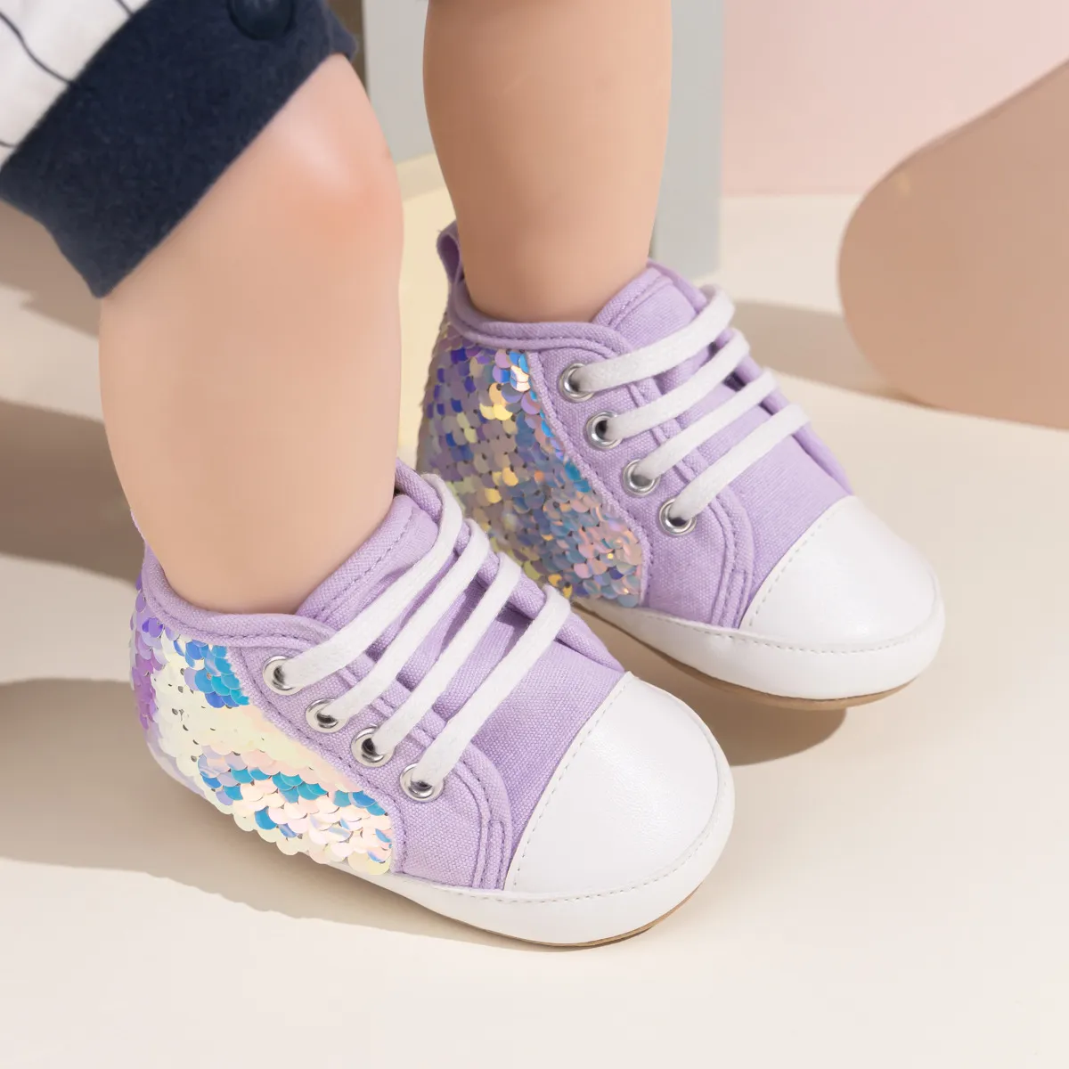 Mode Pailletten Baby Turnschuhe High Top Anti Slip Weiche Sohlen Infant Junge Mädchen Littlesprouts Kleinkind Gummi Bequem_voghion.com