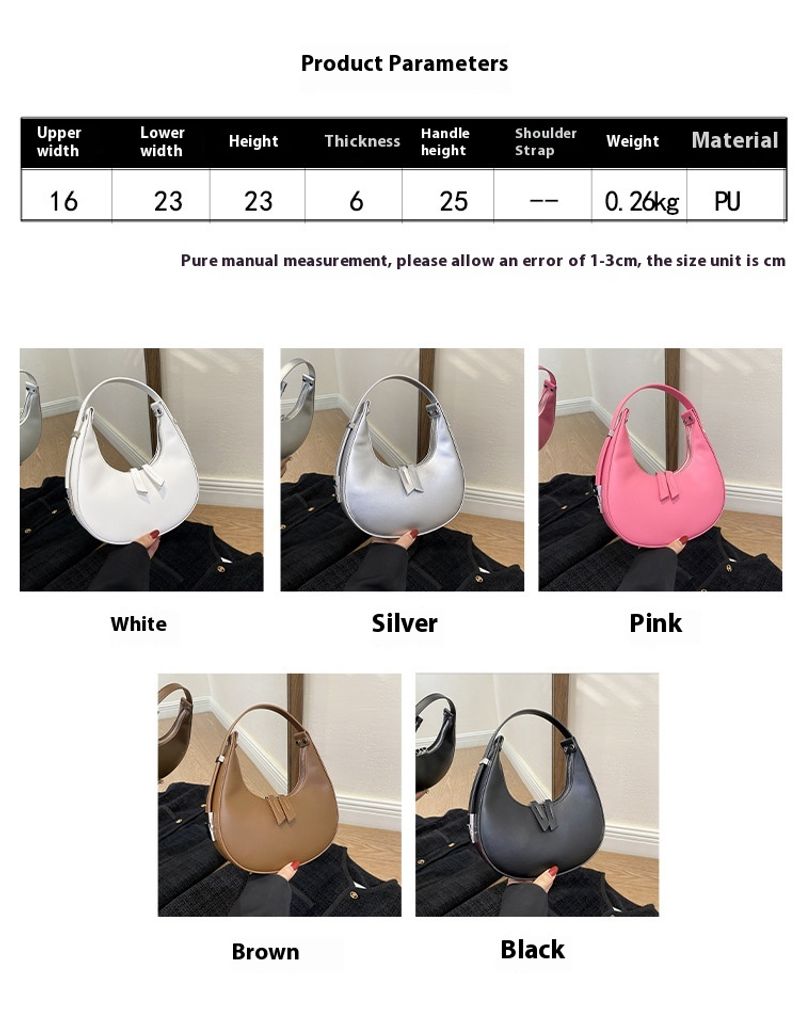 2024 Neue Nischendesign-Handtasche, modisch, bonbonfarben, trendig, eine Schulter, Unterarm-Dump-Tasche, geeignet für_voghion.com