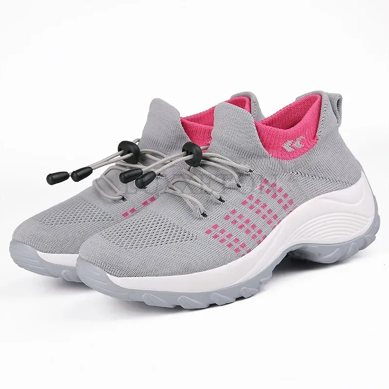 Nuovi modelli di scarpe da donna in rete, per turismo all'aperto, sportive, con suole spesse, maniche traspiranti, calzini e comode scarpe singole_voghion.com