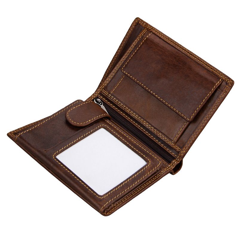 RFID abgeschirmte Herren Portemonnaie Vintage Kartenhalter Vertikale Geldbörse_voghion.com