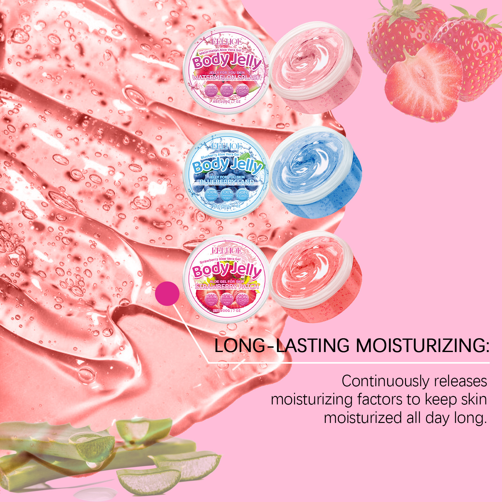 Eelhoe Body Gel Series, Moisturizing Body Care Moisturizing Oil Control Refreshing Skin Aloe Vera Gel_voghion.com