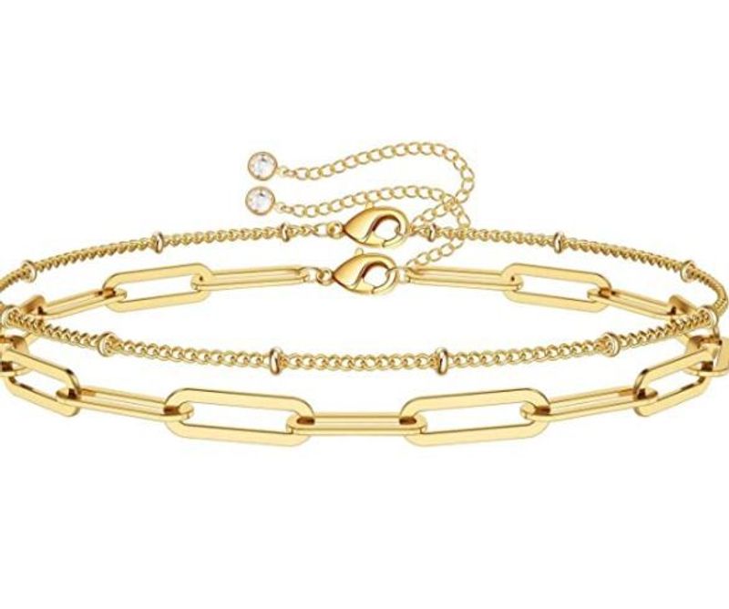 Bracelet simple à double couche en perles de riz avec trombone et tempérament simple pour femme, bijou de niche_voghion.com