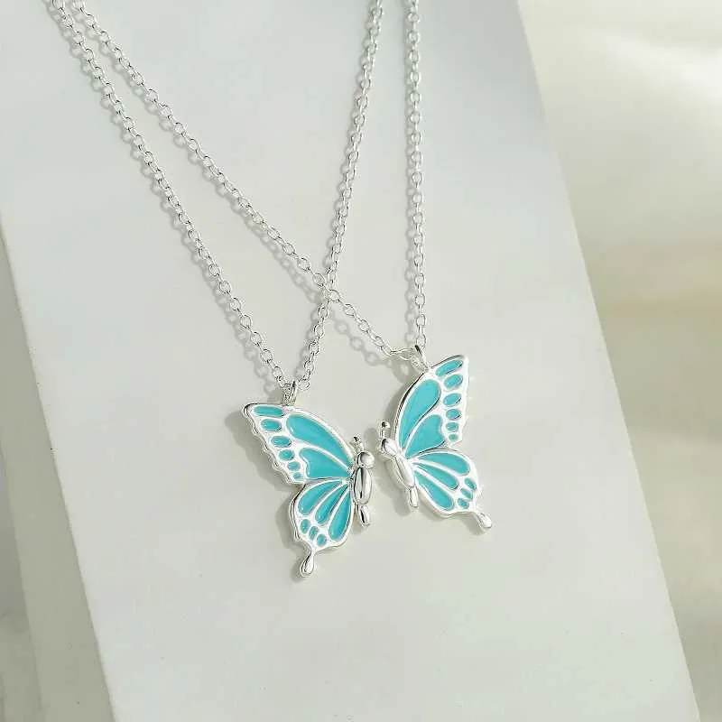 Butterfly Pendant Necklace For Couples Two-piece Jewelry Set_voghion.com