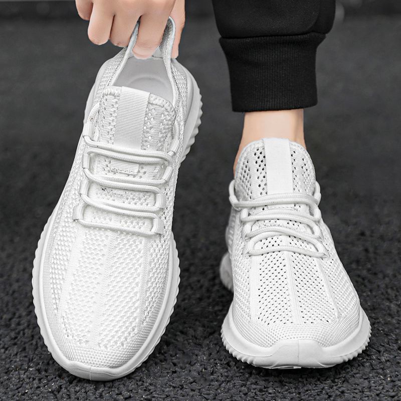 Shoes men autumn summer new flying woven breathable lightweight men's casual mesh shoes_voghion.com