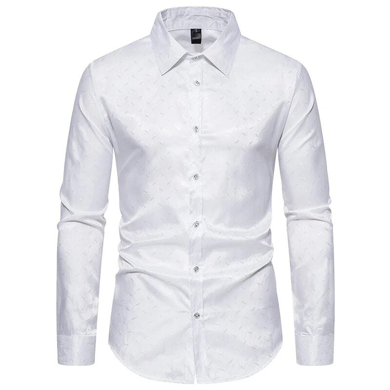 Neu Herren Langarm Button-Down-Hemden mit regulärer Passform, knitterfreies Freizeithemd mit Kragen_voghion.com