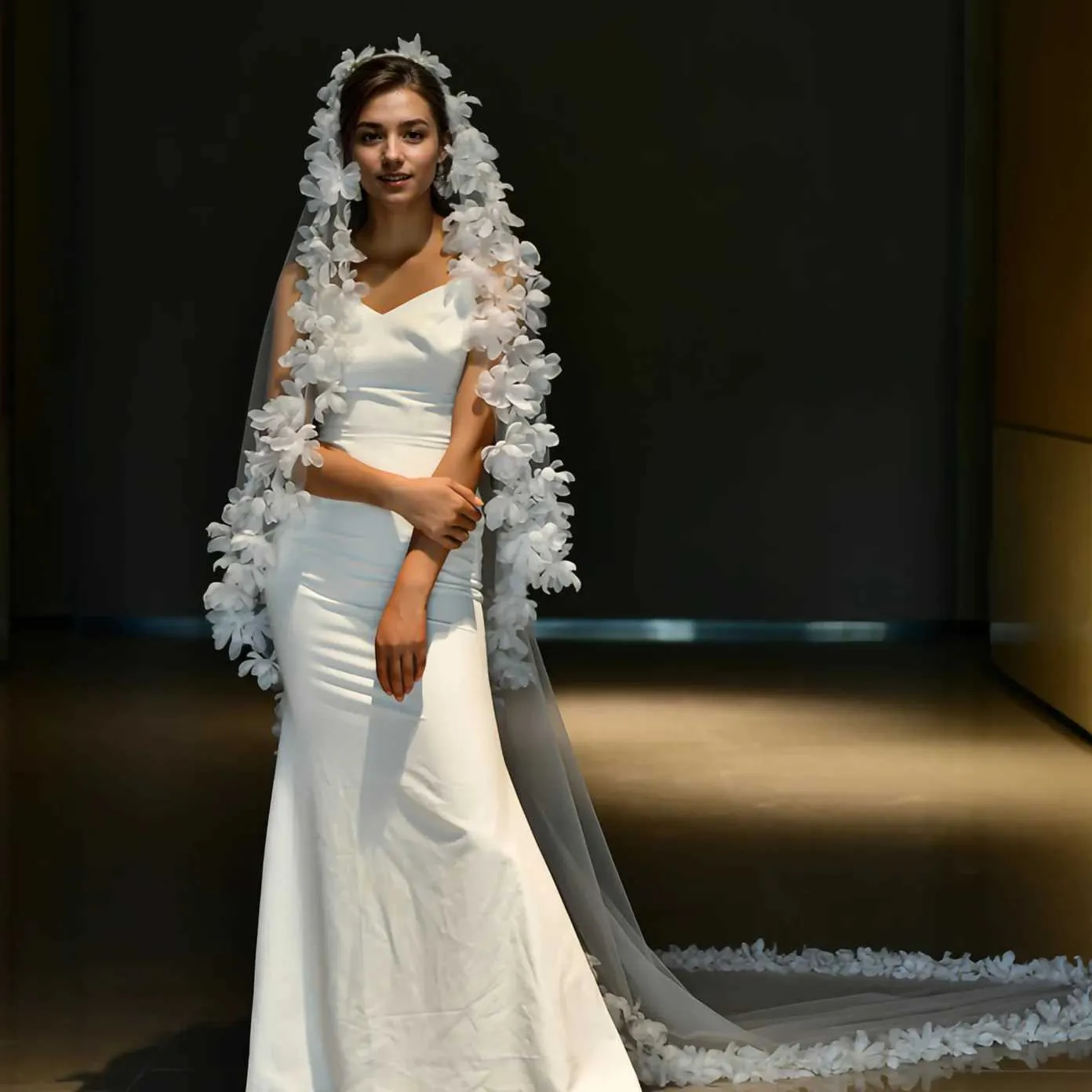 Voile de mariée en tulle doux et doux, longueur cathédrale, avec peigne, accessoire de coiffure, MZA97_voghion.com