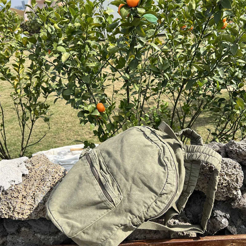 Vintage platneni ruksak za žene s patentnim zatvaračem, ležeran, srednjeg kapaciteta, u preppy stilu, ženski, Ba241031_voghion.com