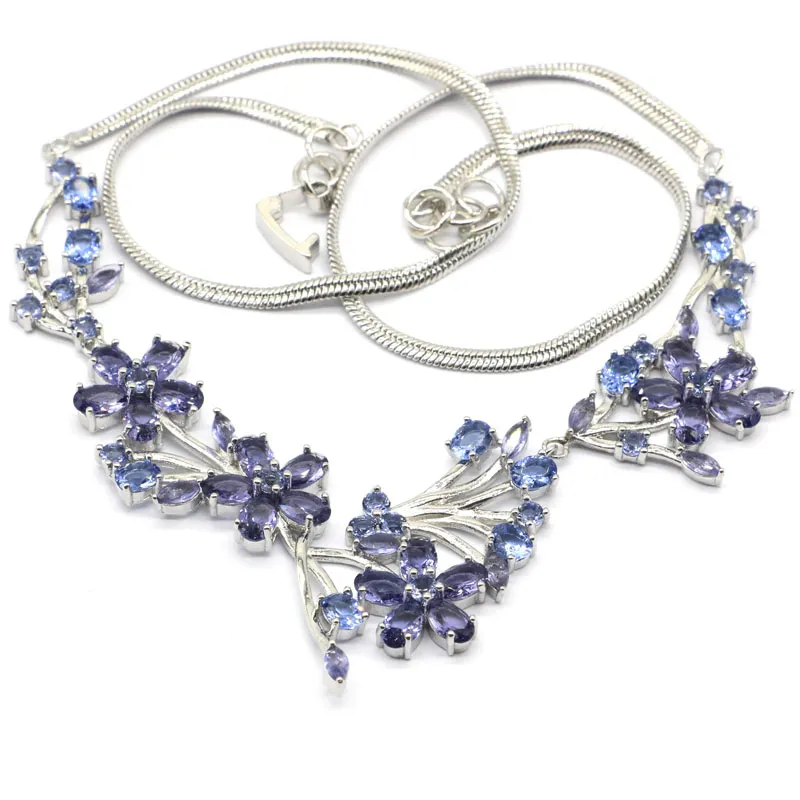 Lanțuri 24g COLIER DIN ARGINT SOLID Model floral multicolor Rodolit Granat Acvamarin Spinel Citrin Peridot_voghion.com