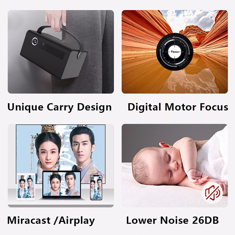 P7 Mini Kannettava Projektori Älykäs 3D Android 9.0 Wifi BT DLP Kotiteatteri 1080P HD 4K Elokuvateatteri Älypuhelimelle Akulla_voghion.com
