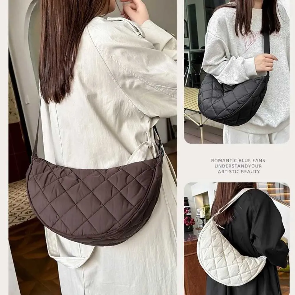 Halbmond Umhängetasche Für Damen Große Nylon Schultertasche_voghion.com