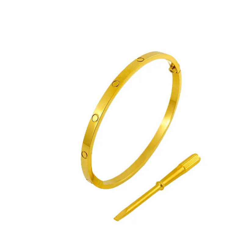 bracciale di design per donna in acciaio al titanio placcato oro argento intarsiato 6 diamanti bracciali con cacciavite 4 mm di larghezza taglia 16-19_voghion.com