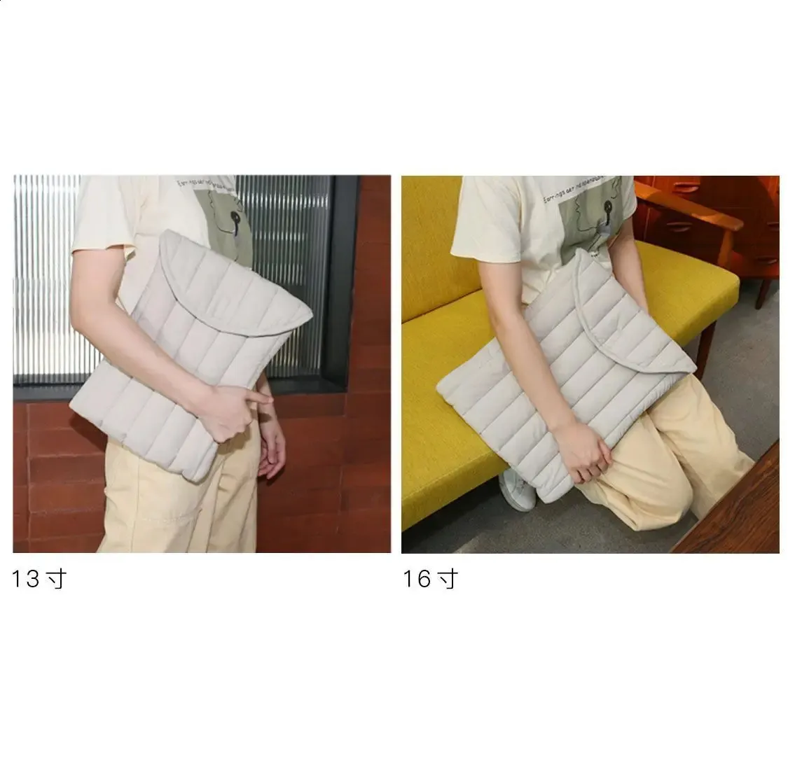 Ins Green Laptop Sleeve 11 13 14 15 16 Inch HP Notebook Carrying Bag Air Pro 13.3 Shockproof Case Women 240907_voghion.com