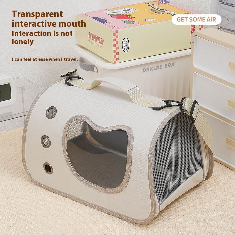 Haustiertasche, tragbare Tasche zum Ausgehen, Umhängetasche fürs Auto, kleine Hunde, atmungsaktiv, große Kapazität,_voghion.com