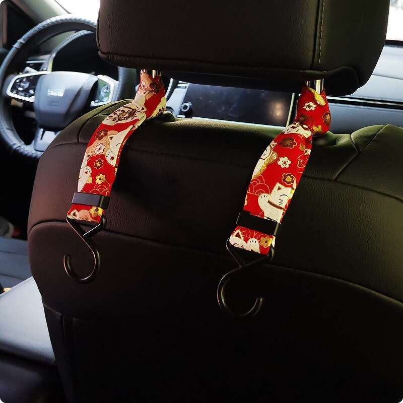 JDM stila daudzfunkcionāla aizmugurējā atzveltne ar personalizētu interjeram, universāliem radošiem automašīnas sēdekļu glabāšanas āķiem_voghion.com