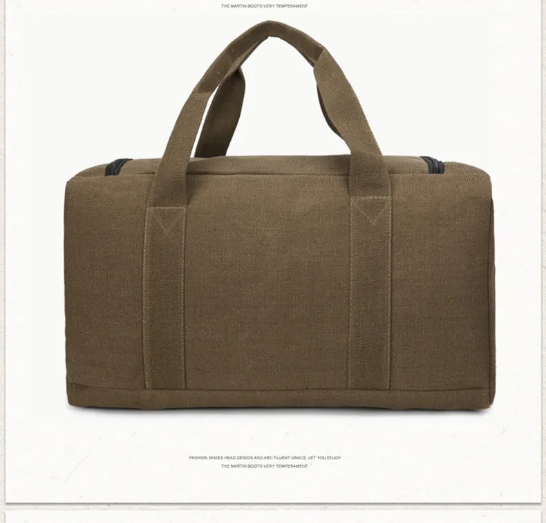 Unisex Vintage Canvas Travel Large Capacity Duffel Hand Lage Gym Pack Multifunction Sac De Voyage Weekend Bag_voghion.com