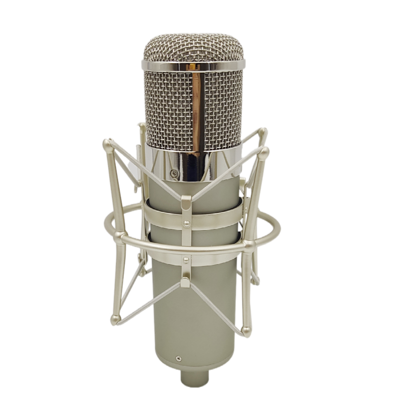 Custodia per microfono da studio fai da te U47, colore argento, cestello cromato con supporto per microfono con supporto antiurto in metallo_voghion.com
