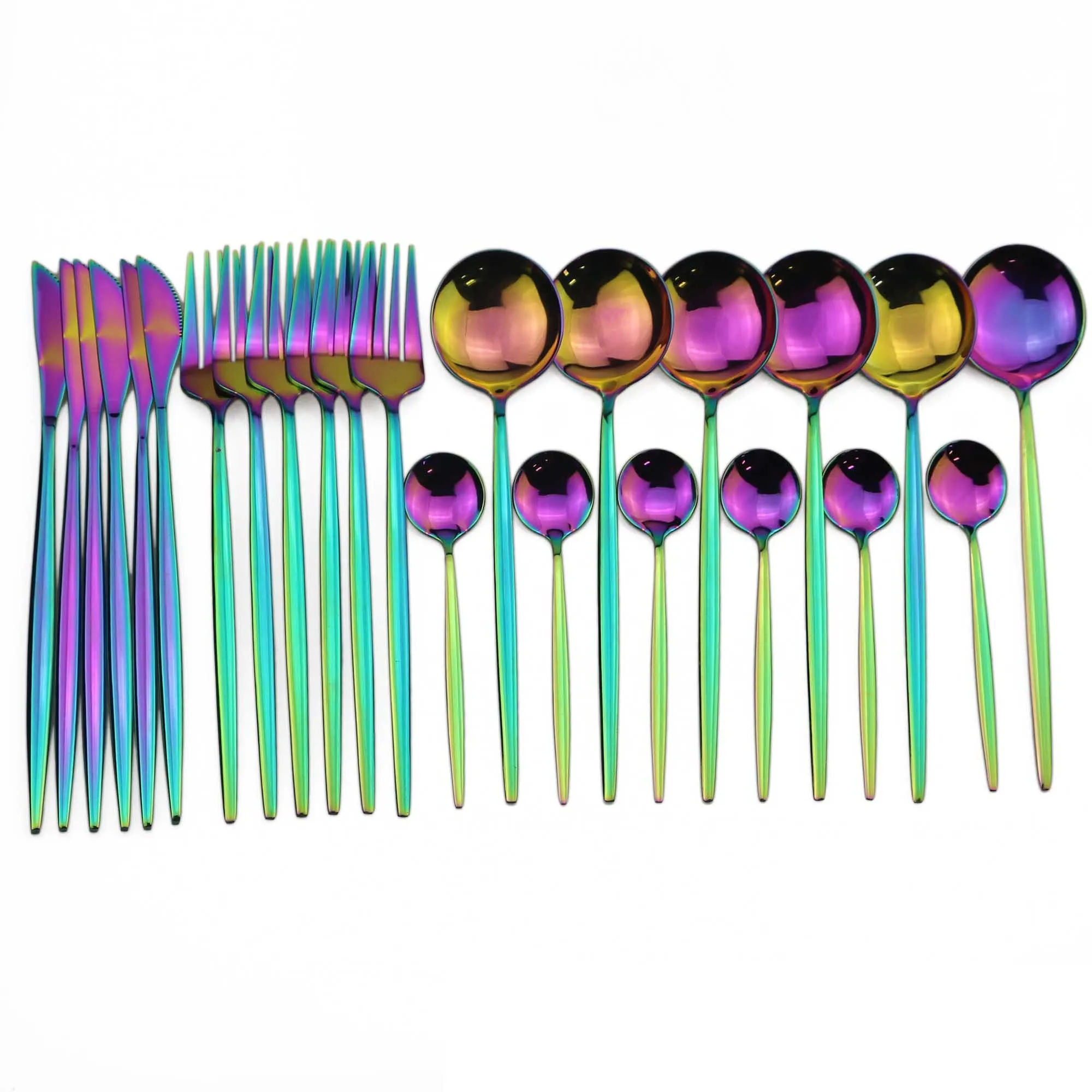 Conjunto de talheres de mesa dourados, 24 peças, aço inoxidável, garfo, faca, colher, talheres, caixa de presente 210317_voghion.com