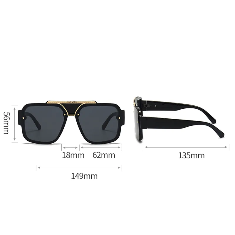 fashion mens sunglasses eyewear Latest sun glasses men style UV400 shade square frame Metal package driving eyeglasses_voghion.com