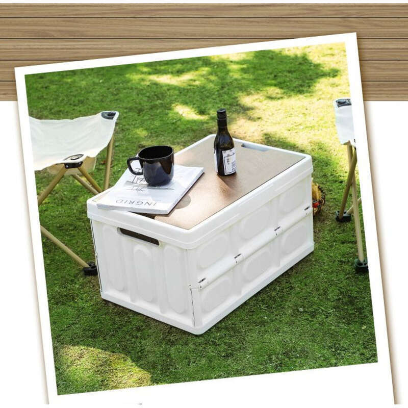 Outdoor Folding Box, Wooden Cover, Multifunctional Camping, Home Use, Car Trunk Storage_voghion.com