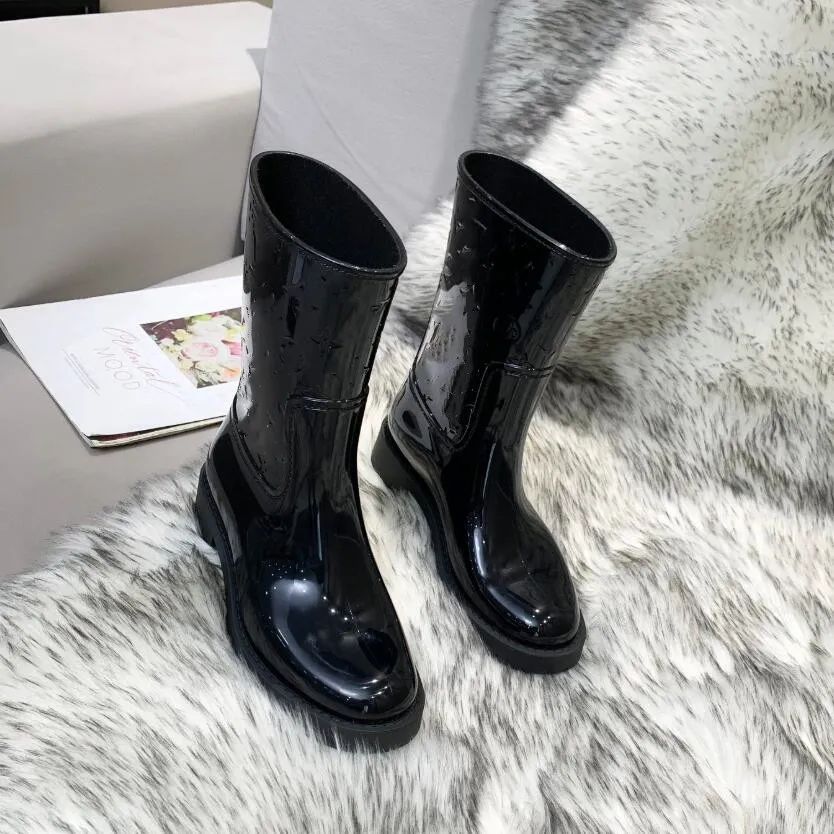 yeni Uzun Yağmur Botu Kadın Ayak Bileği Yağmur Botları Bayan Parlak Welgton Uzun Moda Diz Botları Hızlı Teslimat_voghion.com