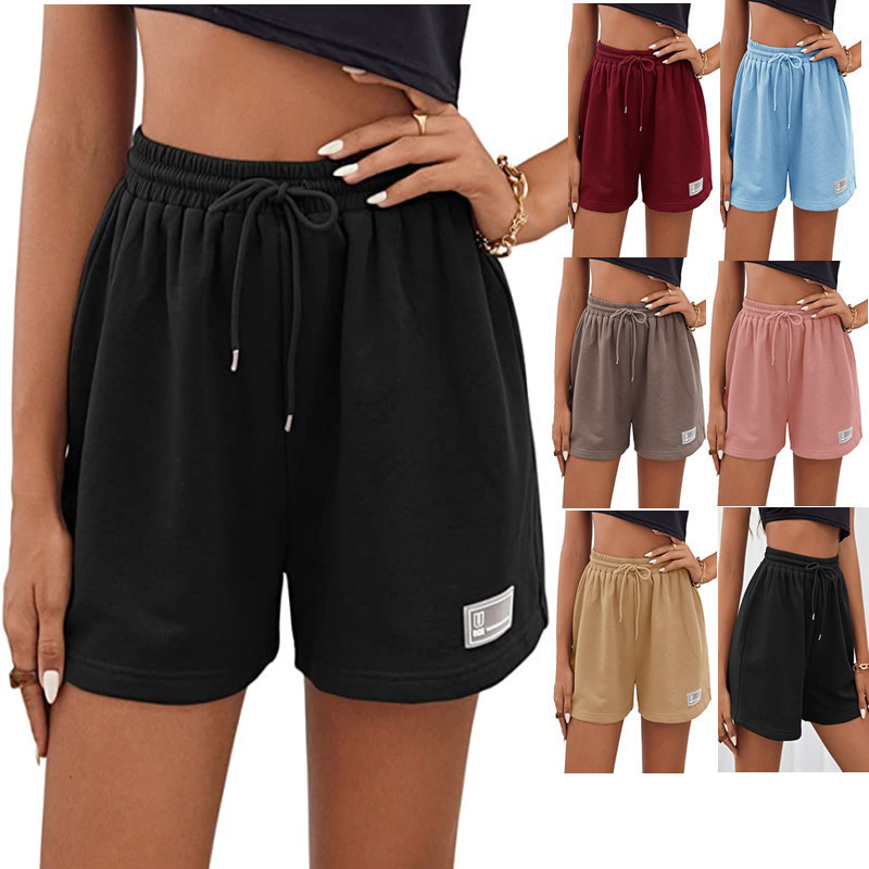 Vêtements pour femmes, short ample décontracté en tricot de sport de couleur unie